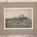 Lot 130 - Antique Boarded Photograph Of Dilapidated Train Depot With Many Locomotives And Workers Visible, Industrial Wasteland