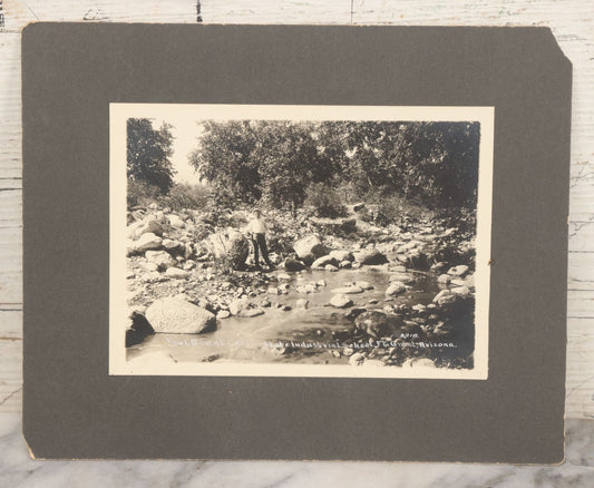Lot 137 - Antique Boarded Photograph Of Man Posing At Fort Grant Creek, State Industrial School, Fort Grant, Arizona