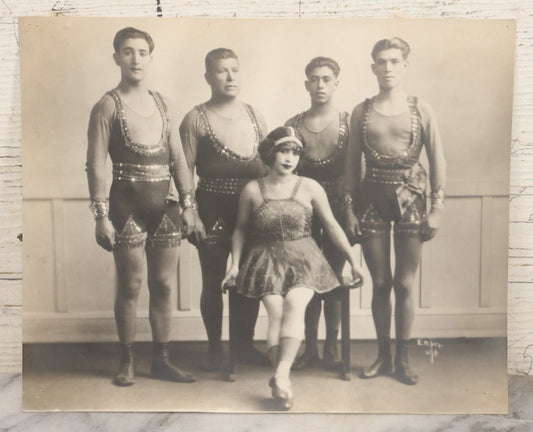 Lot 146 - Antique Promotional Photograph Of Family Of Circus Performers In Costume With Illegible Identification On Verso, Unmounted, Circa 1920