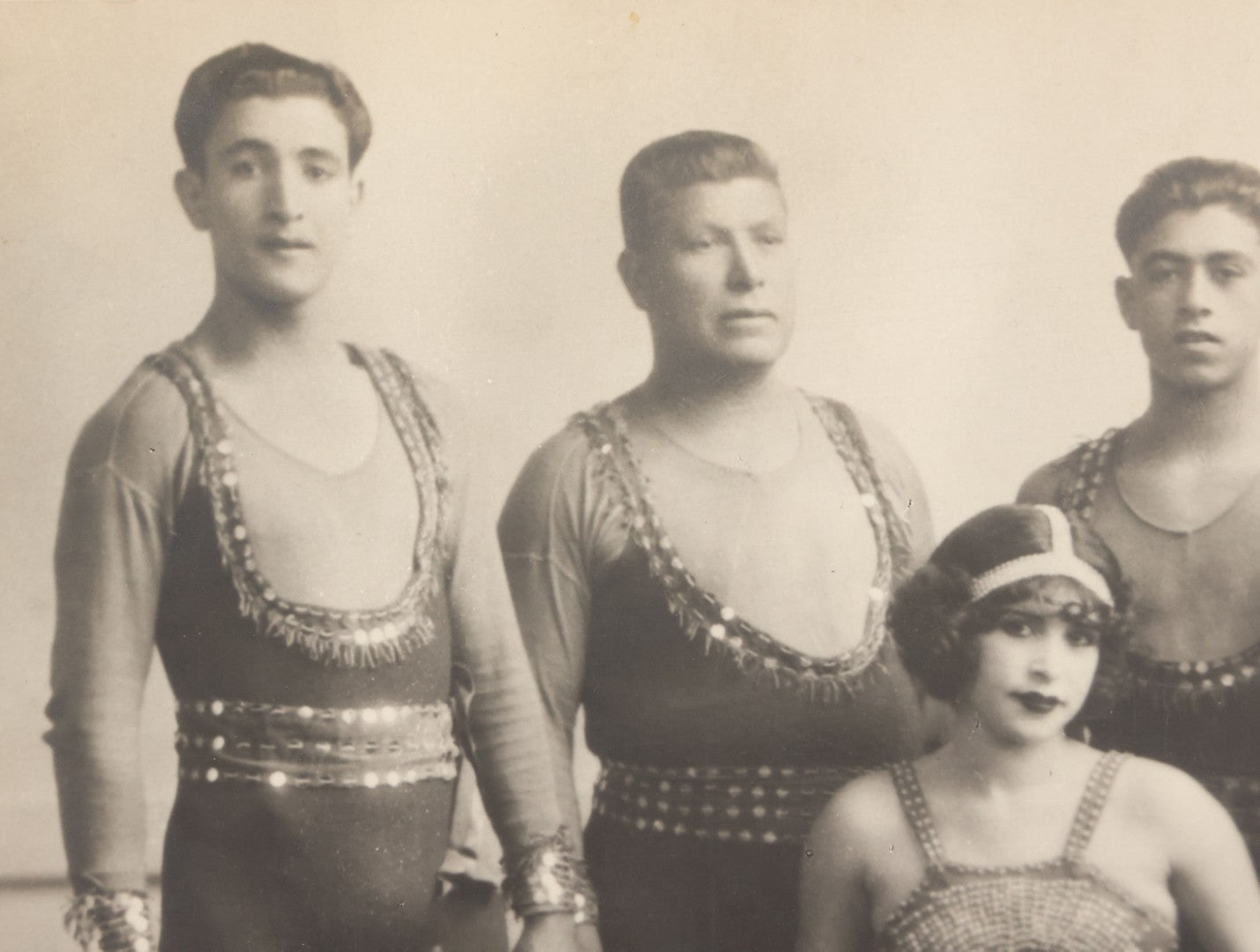 Lot 146 - Antique Promotional Photograph Of Family Of Circus Performers In Costume With Illegible Identification On Verso, Unmounted, Circa 1920