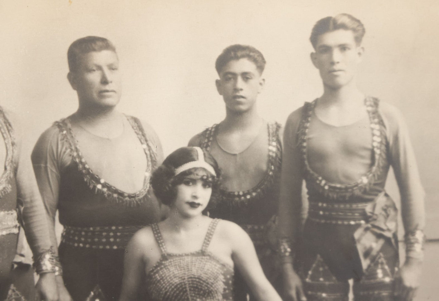 Lot 146 - Antique Promotional Photograph Of Family Of Circus Performers In Costume With Illegible Identification On Verso, Unmounted, Circa 1920