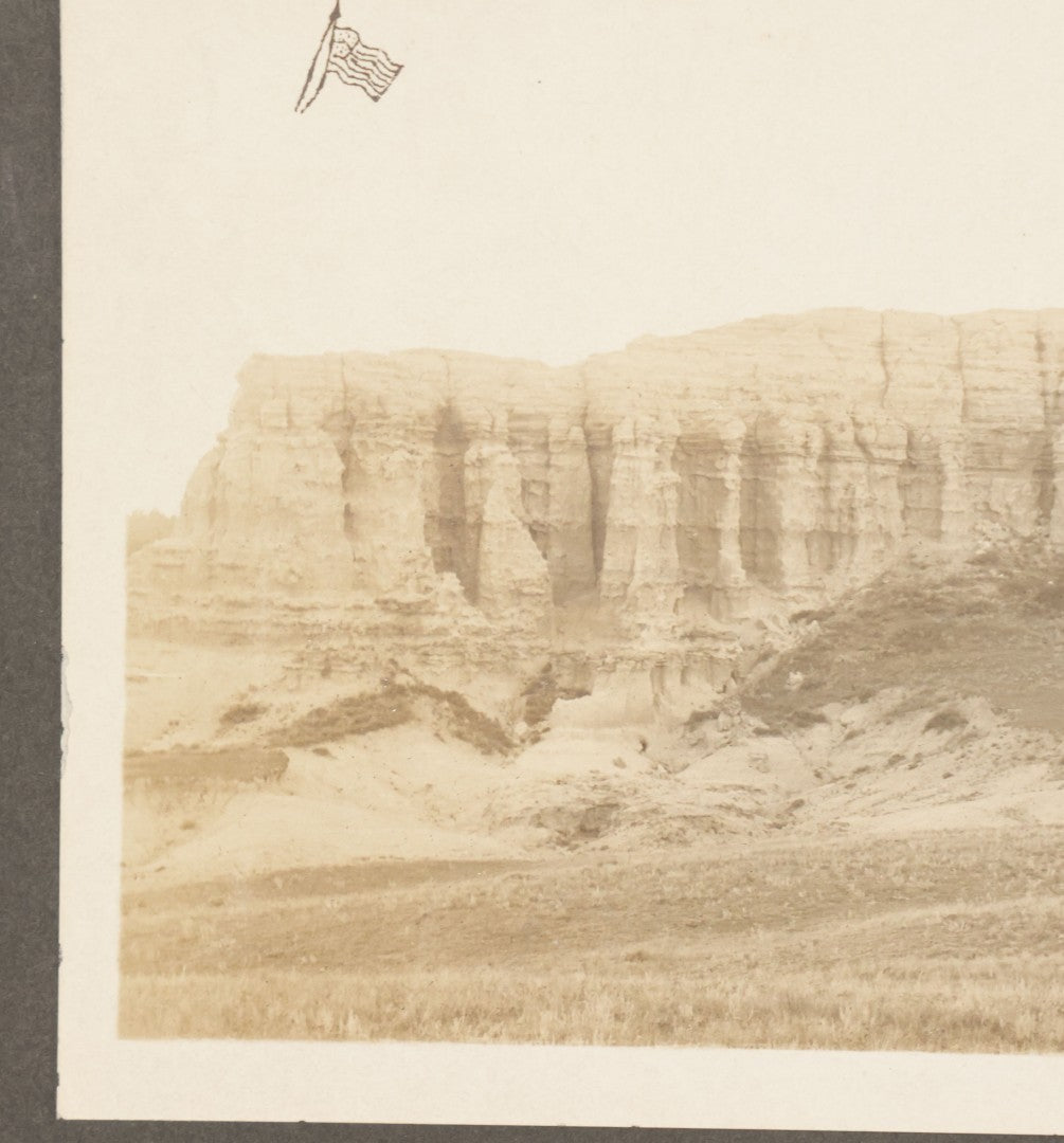 Lot 148 - Antique Boarded Panoramic Photograph Of Capitol Rock, Long Pine Hills, Montana, Photographed By Gilbertson