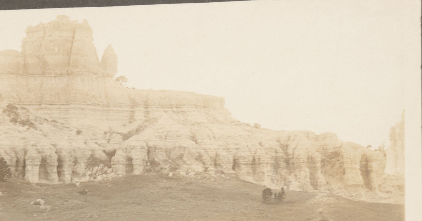 Lot 148 - Antique Boarded Panoramic Photograph Of Capitol Rock, Long Pine Hills, Montana, Photographed By Gilbertson