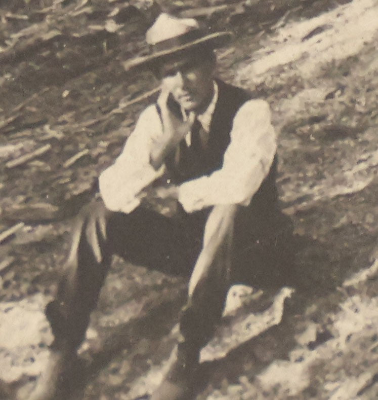 Lot 149 - Antique Boarded Photograph Of Two Men Relaxing In The Shade Beneath Trees On Slope Of Mount Wilson, Los Angeles County, California