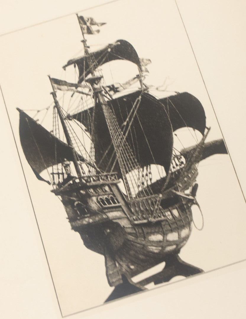 Lot 153 - "Quaint Ships Of Various Nations And Periods" Complete Antique Folio Collection Of 43 Loose Leaf Published Photographs Of Model Ships, With Identification Guide, Hand Lettered Spine, As Found