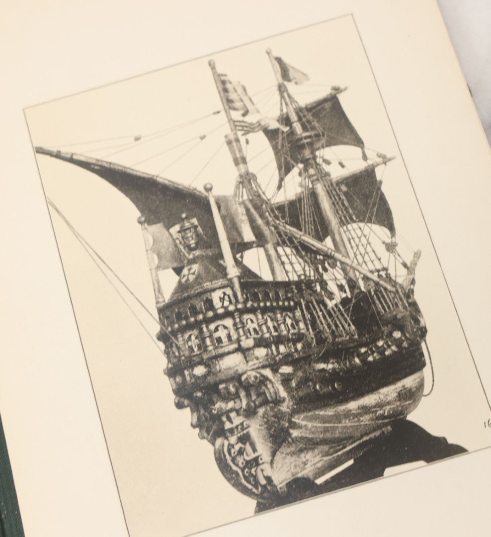 Lot 153 - "Quaint Ships Of Various Nations And Periods" Complete Antique Folio Collection Of 43 Loose Leaf Published Photographs Of Model Ships, With Identification Guide, Hand Lettered Spine, As Found