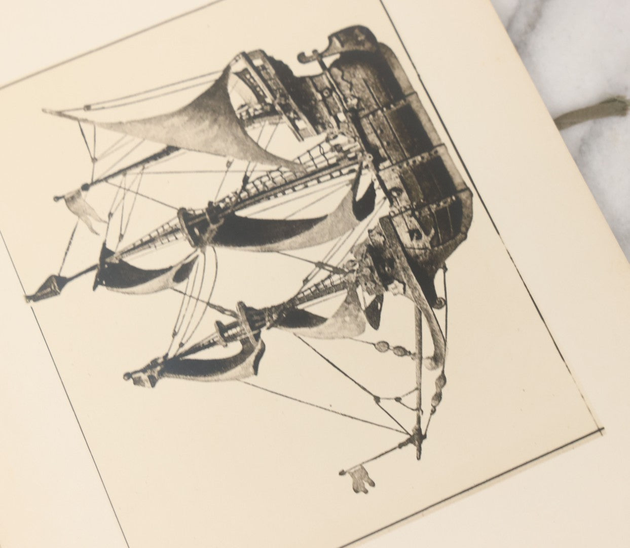 Lot 153 - "Quaint Ships Of Various Nations And Periods" Complete Antique Folio Collection Of 43 Loose Leaf Published Photographs Of Model Ships, With Identification Guide, Hand Lettered Spine, As Found