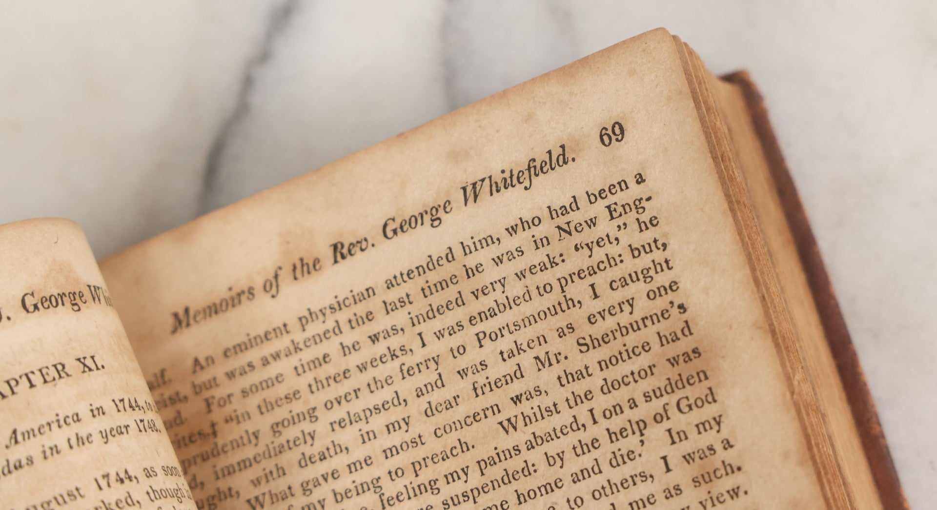 Lot 160 - "Memoirs Of The Life And Character Of The Late Rev. George Whitefield Of Pembroke College, Oxford" Compiled By Rev. John Gillies, Fifth Edition, Edited By Aaron C. Seymour, Samuel T. Armstrong, Printers, Boston, 1813, Note Cover Mostly Detached