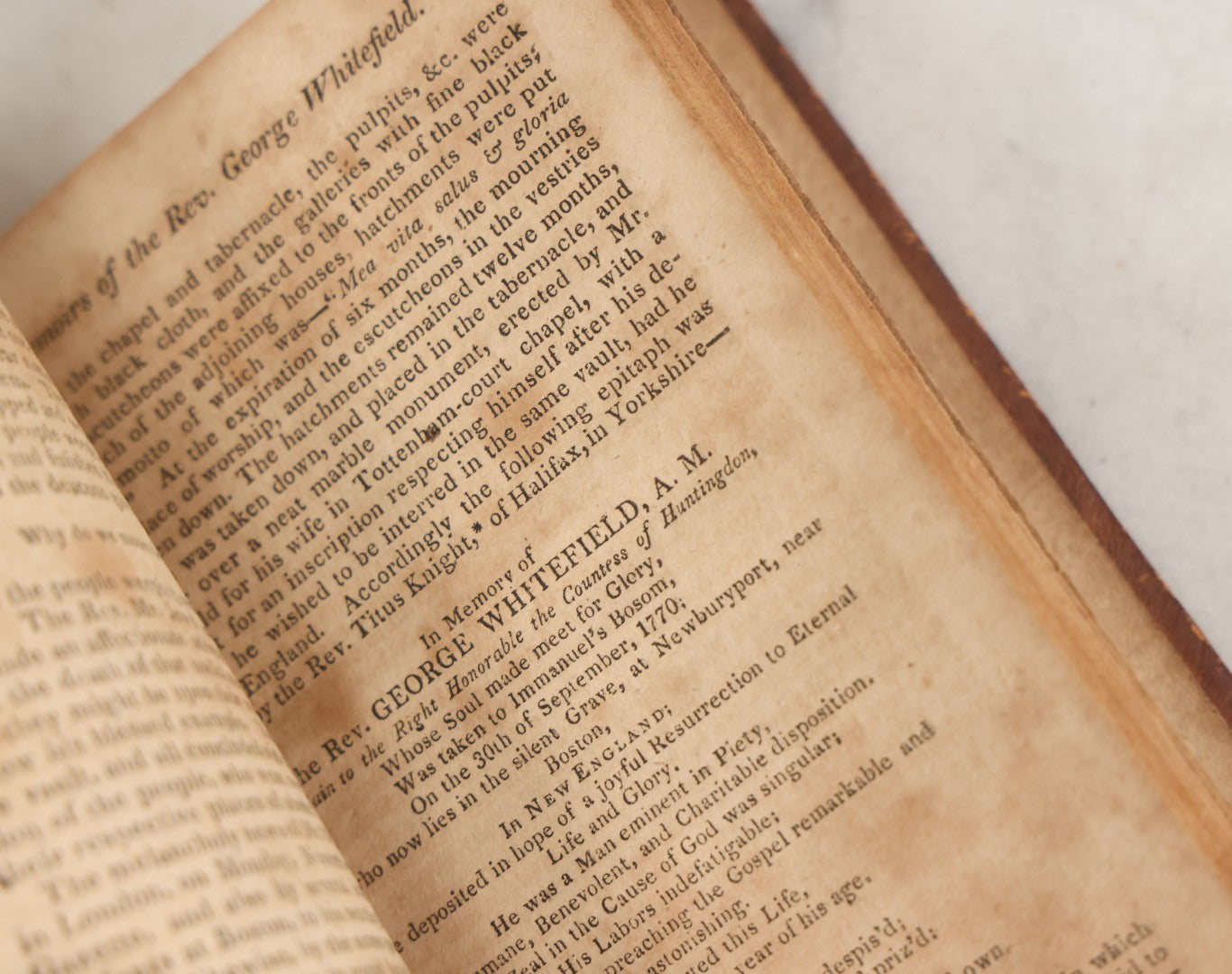 Lot 160 - "Memoirs Of The Life And Character Of The Late Rev. George Whitefield Of Pembroke College, Oxford" Compiled By Rev. John Gillies, Fifth Edition, Edited By Aaron C. Seymour, Samuel T. Armstrong, Printers, Boston, 1813, Note Cover Mostly Detached