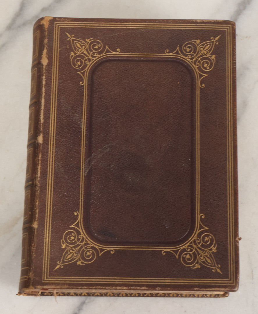 Lot 161 - "The Holy Bible Containing The Old And New Testaments, Translated Out Of The Original Tongues" Antique Leather Bound Book With Gilded Cover Decorations, Gilded Fore Edge, American Bible Society, Publisher, New York, 1873