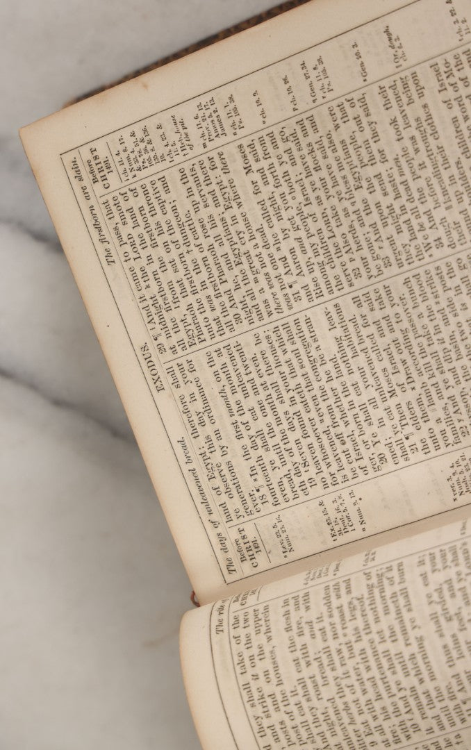 Lot 161 - "The Holy Bible Containing The Old And New Testaments, Translated Out Of The Original Tongues" Antique Leather Bound Book With Gilded Cover Decorations, Gilded Fore Edge, American Bible Society, Publisher, New York, 1873