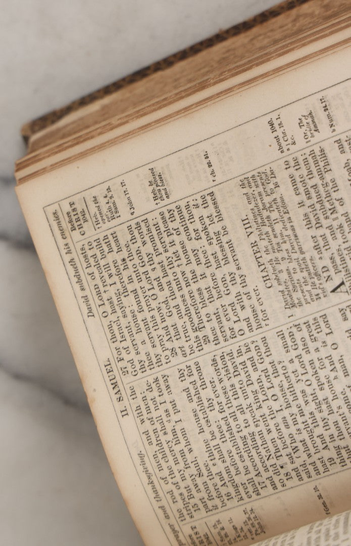 Lot 161 - "The Holy Bible Containing The Old And New Testaments, Translated Out Of The Original Tongues" Antique Leather Bound Book With Gilded Cover Decorations, Gilded Fore Edge, American Bible Society, Publisher, New York, 1873