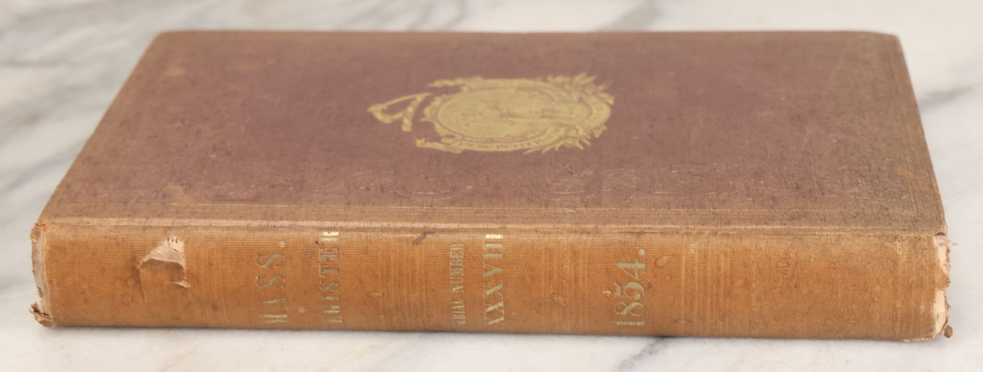 Lot 163 - "Massachusetts Register For The Year 1854" Antique Book Of Laws And Useful Information Including Numerous Detailed Advertisements And Graphics, George Adams, Publisher, Boston