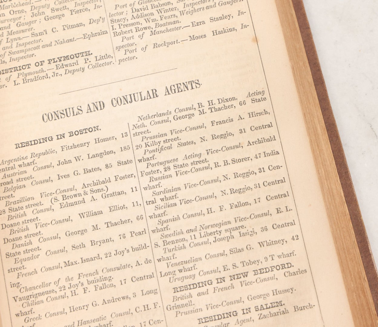 Lot 163 - "Massachusetts Register For The Year 1854" Antique Book Of Laws And Useful Information Including Numerous Detailed Advertisements And Graphics, George Adams, Publisher, Boston