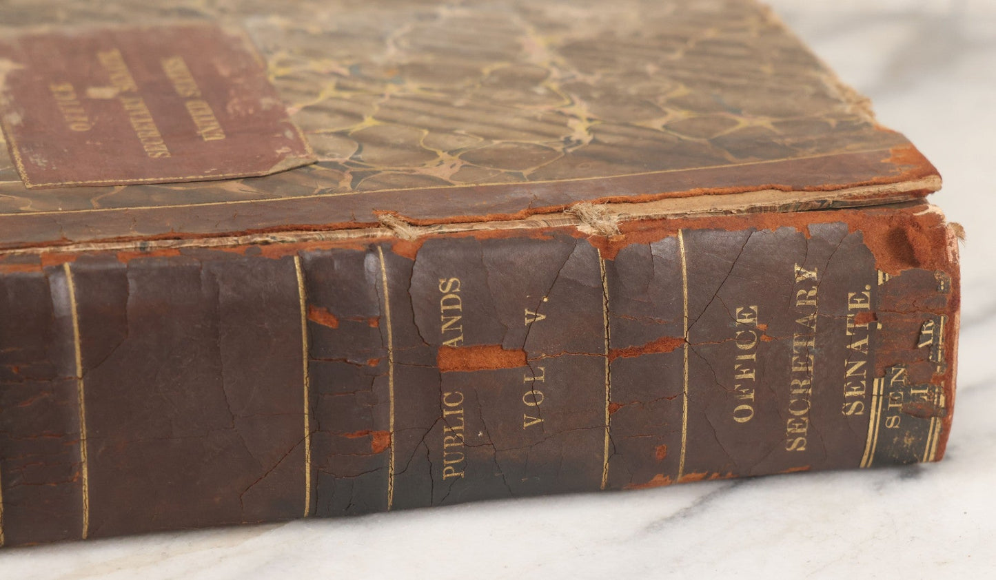 Lot 164 - "Documents, Legislative And Executive, [...] In Relation To The Public Lands" Early American Congressional Reference Volume Edited By Walter Lowrie, Secretary Of The Senate, Duff Green, Printer, Washington, 1834, Note Cover Mostly Detached