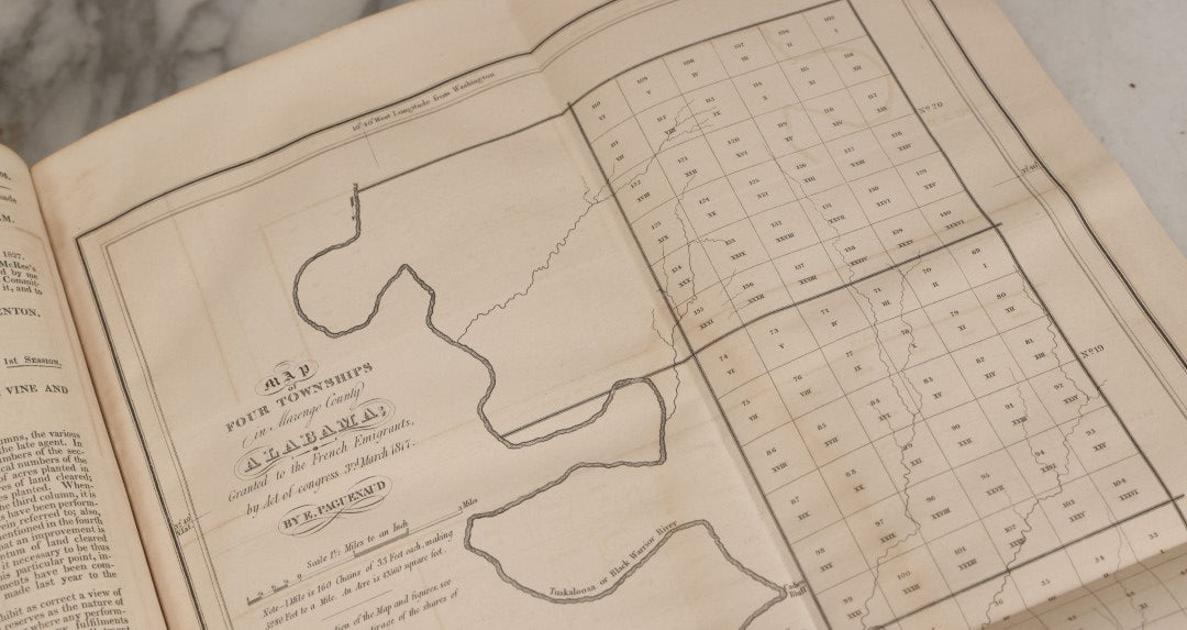Lot 164 - "Documents, Legislative And Executive, [...] In Relation To The Public Lands" Early American Congressional Reference Volume Edited By Walter Lowrie, Secretary Of The Senate, Duff Green, Printer, Washington, 1834, Note Cover Mostly Detached