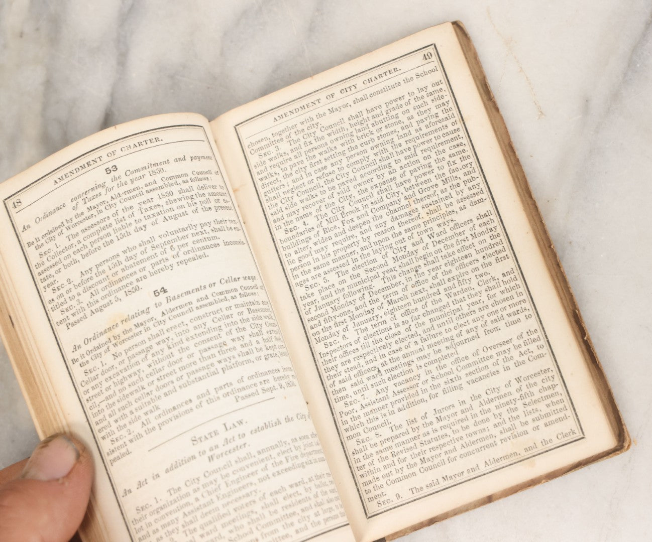 Lot 169 - "The Worcester Almanac And Business Directory For 1851" Antique Almanac By Henry J. Howland, With Fold Out Map Of Central Worcester, Printed And Published By The Author
