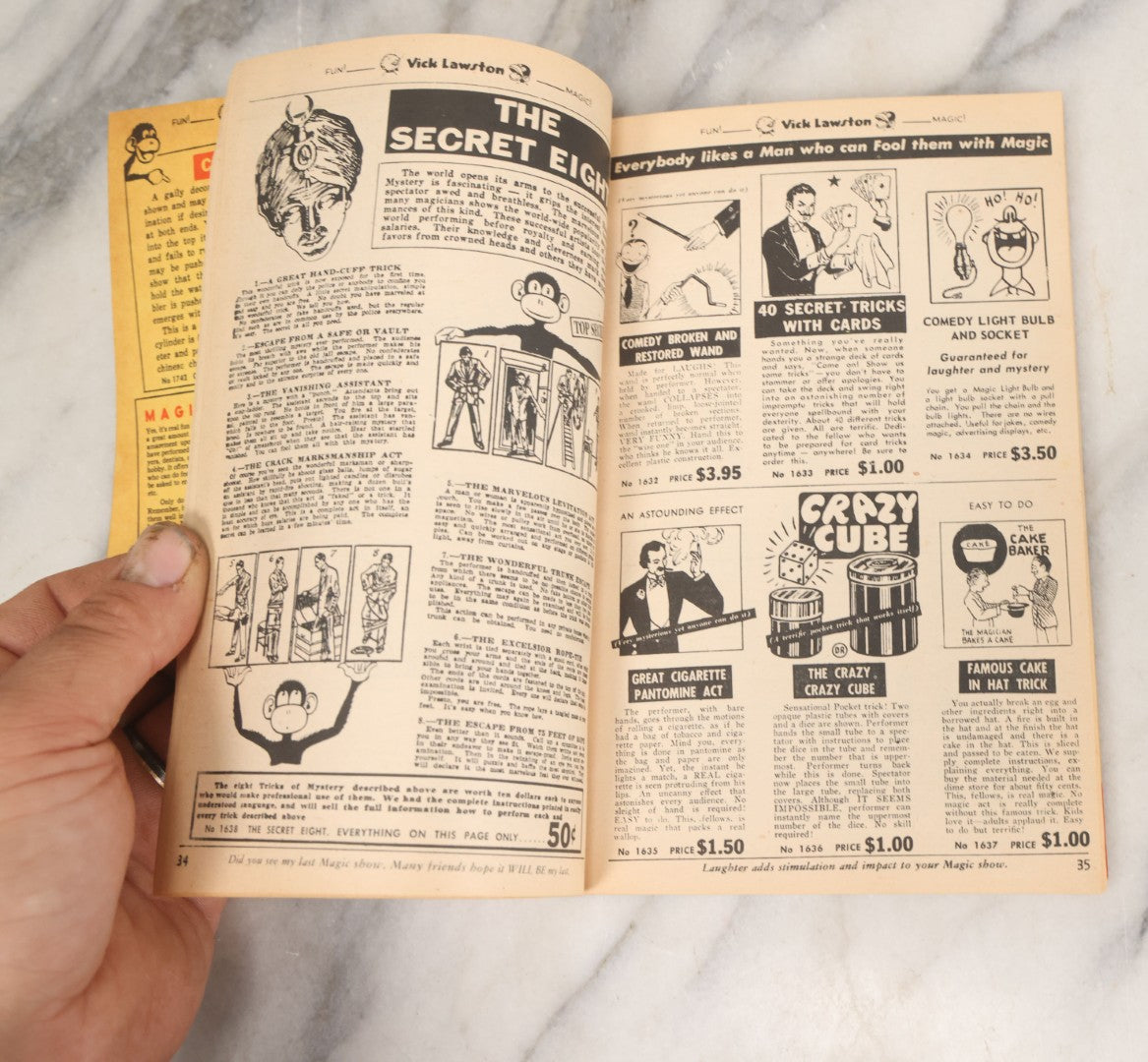 Lot 170 - "The House Of A Thousand Mysteries Latest Giant Surprise Catalogue Of Professional Magic; Pocket Tricks, Illusions, Joke Novelties" Antique Catalogue By Vick Lawston, Fort Lauderdale, Florida, Copyright 1968