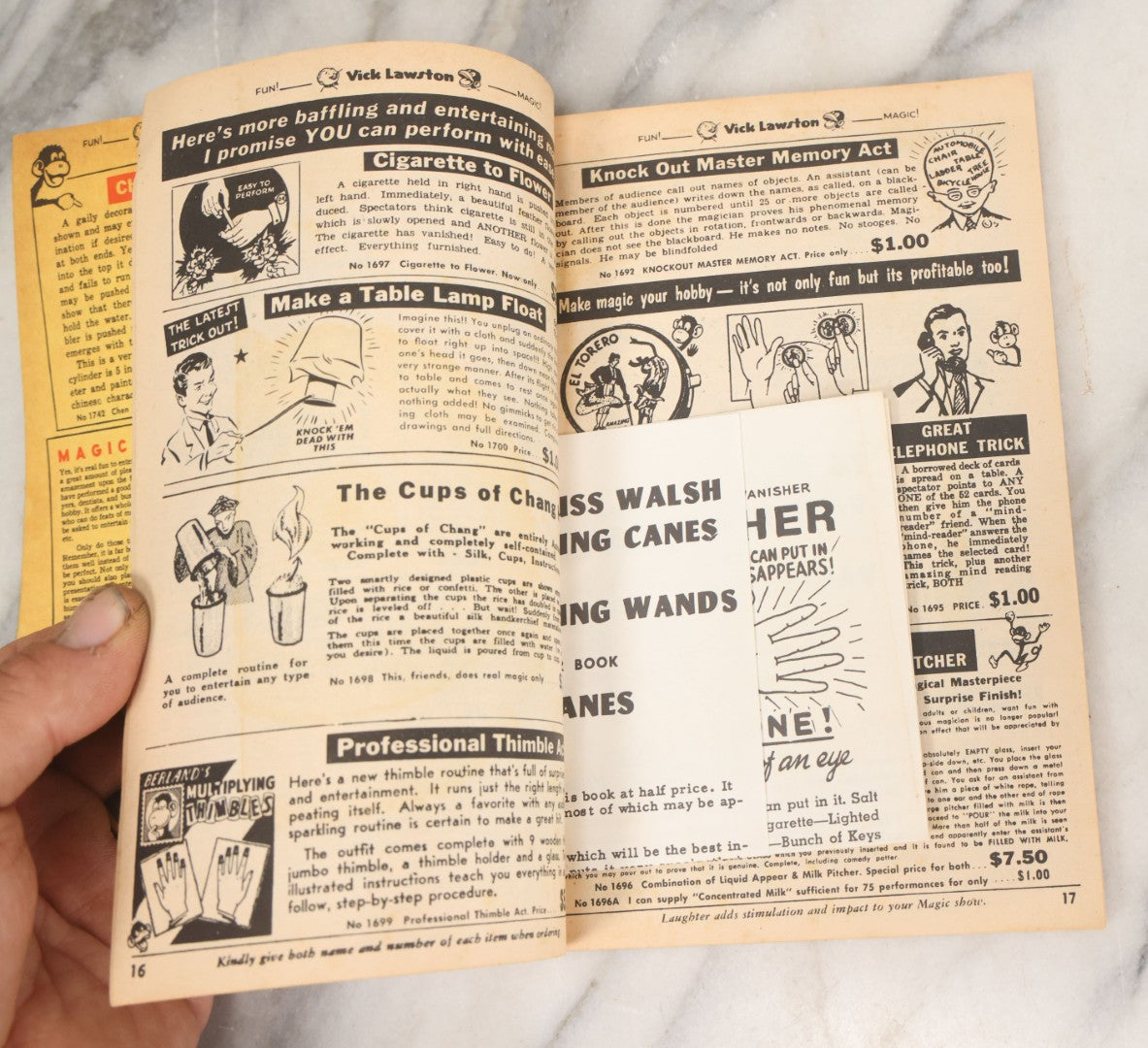 Lot 170 - "The House Of A Thousand Mysteries Latest Giant Surprise Catalogue Of Professional Magic; Pocket Tricks, Illusions, Joke Novelties" Antique Catalogue By Vick Lawston, Fort Lauderdale, Florida, Copyright 1968
