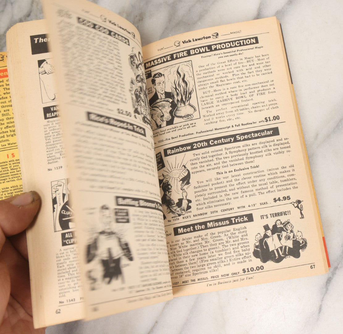 Lot 170 - "The House Of A Thousand Mysteries Latest Giant Surprise Catalogue Of Professional Magic; Pocket Tricks, Illusions, Joke Novelties" Antique Catalogue By Vick Lawston, Fort Lauderdale, Florida, Copyright 1968
