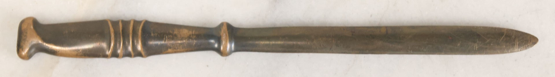 Lot 037 - Pair Of Antique Metal Letter Openers Including Webster Sterling Silver Handled Opener And Bronze Opener