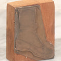 Lot 071 - Antique Advertising Printing Block With An Image Of A Boot Or Shoe, Mounted To Wooden Block