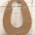 Lot 072 - Antique Brass "Good Luck" Horseshoe Padlock, Barnes Manufacturing Company, Patented June 24, 1879, No Key, As Found