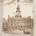 Lot 090 - Antique 1893 Calendar Tile With Image Of Independence Hall, Philadelphia, Advertising Jones, McDuffee & Stratton Co., Pottery Merchants, Boston, Manufactured By Wedgwood, Etruria, England