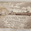 Lot 094 - Antique 1913 Calendar Tile With Image Of Pier 46 Mystic Wharves, Boston &  Maine Railroad Terminal, Boston, Advertising Jones, McDuffee & Stratton Corporation, Crockery, China, & Glass Merchants, Boston, Note Large Blemish, Left Side