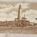 Lot 097 - Antique 1918 Calendar Tile With Image Of The Boston Light, First Lighthouse In America, Advertising Jones, McDuffee & Stratton Corporation, Crockery, China, & Glass Merchants, Boston, Manufactured By Wedgwood, Etruria, England