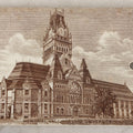 Lot 098 - Antique 1919 Calendar Tile With Image Of Memorial Hall, Harvard University, Cambridge, Advertising Jones, McDuffee & Stratton Corporation, Crockery, China, & Glass Merchants, Boston, Manufactured By Wedgwood, Etruria, England