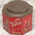 Lot 101 - Vintage Lithographed Octogonal Advertising Tin For Velvet Tobacco, With Original Lid, Pipe Graphics, Manufactured By Spaulding & Merrick, Chicago, Illinois