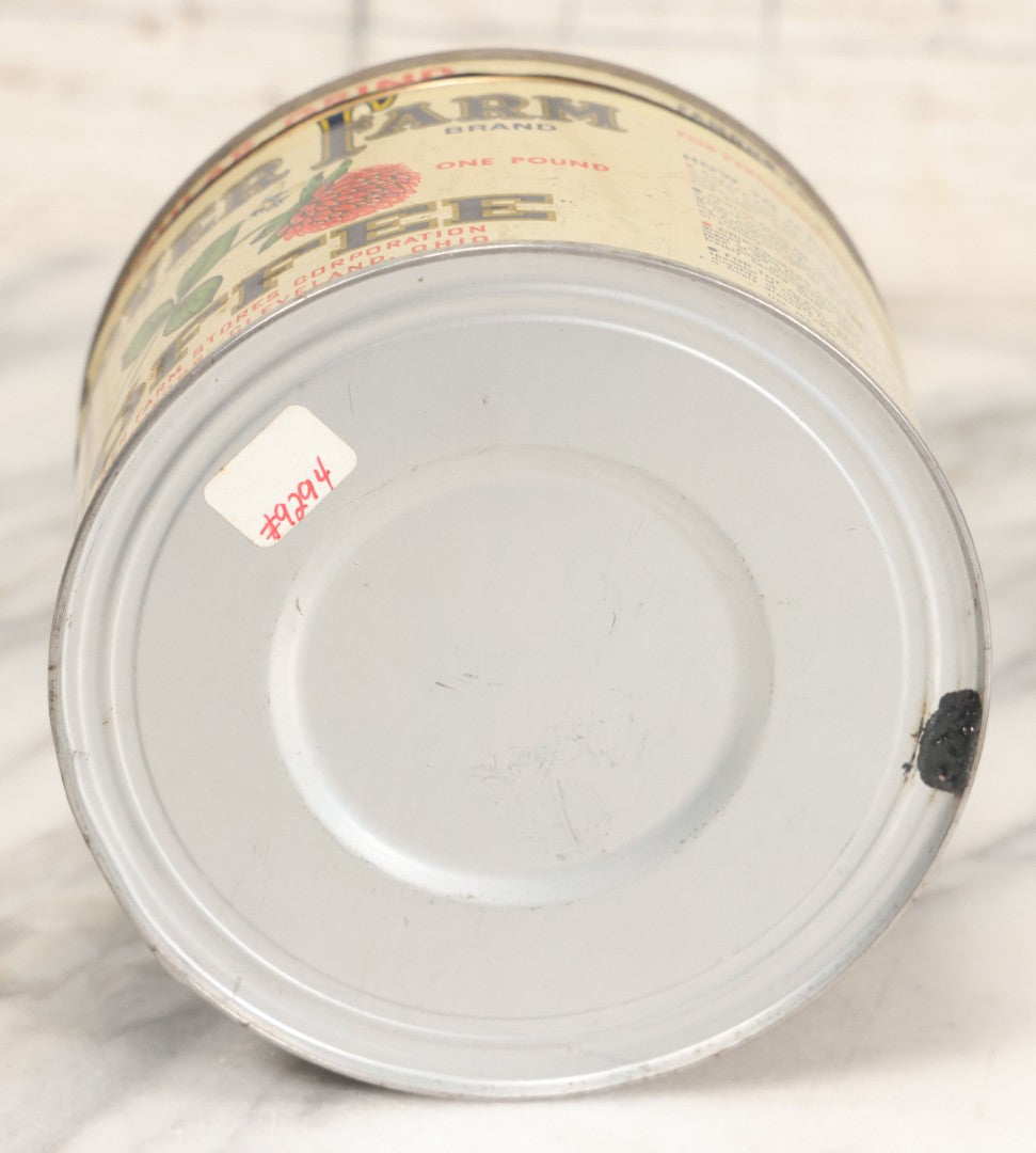 Lot 102 - Grouping Of Three Vintage Lithographed Advertising Tins Including Monarch Tea, Clover Farm Coffee, And Franklin's Famous Java Coffee