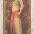 Lot 105 - Antique Paper Board Candy Box With Lithograph Wrapped Lid With Exotic Woman Graphics, Paper Label On Bottom From G.B. Co., Springfield, Massachusetts