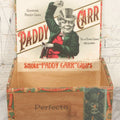 Lot 109 - Antique Wooden Cigar Box For "Paddy Carr" Cigars, With Lithographed Interior And Exterior Labels With Irish Caricature Graphics, Label By Central Litho Co., Cleveland, Ohio