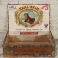 Lot 115 - Antique Wooden Cigar Box For "Seal Skin" Cigars, Manufactured By Dearstyne Bros. Tobacco Co., Albany, New York, With Lithographed Interior And Exterior Labels With Arctic Seal Graphics