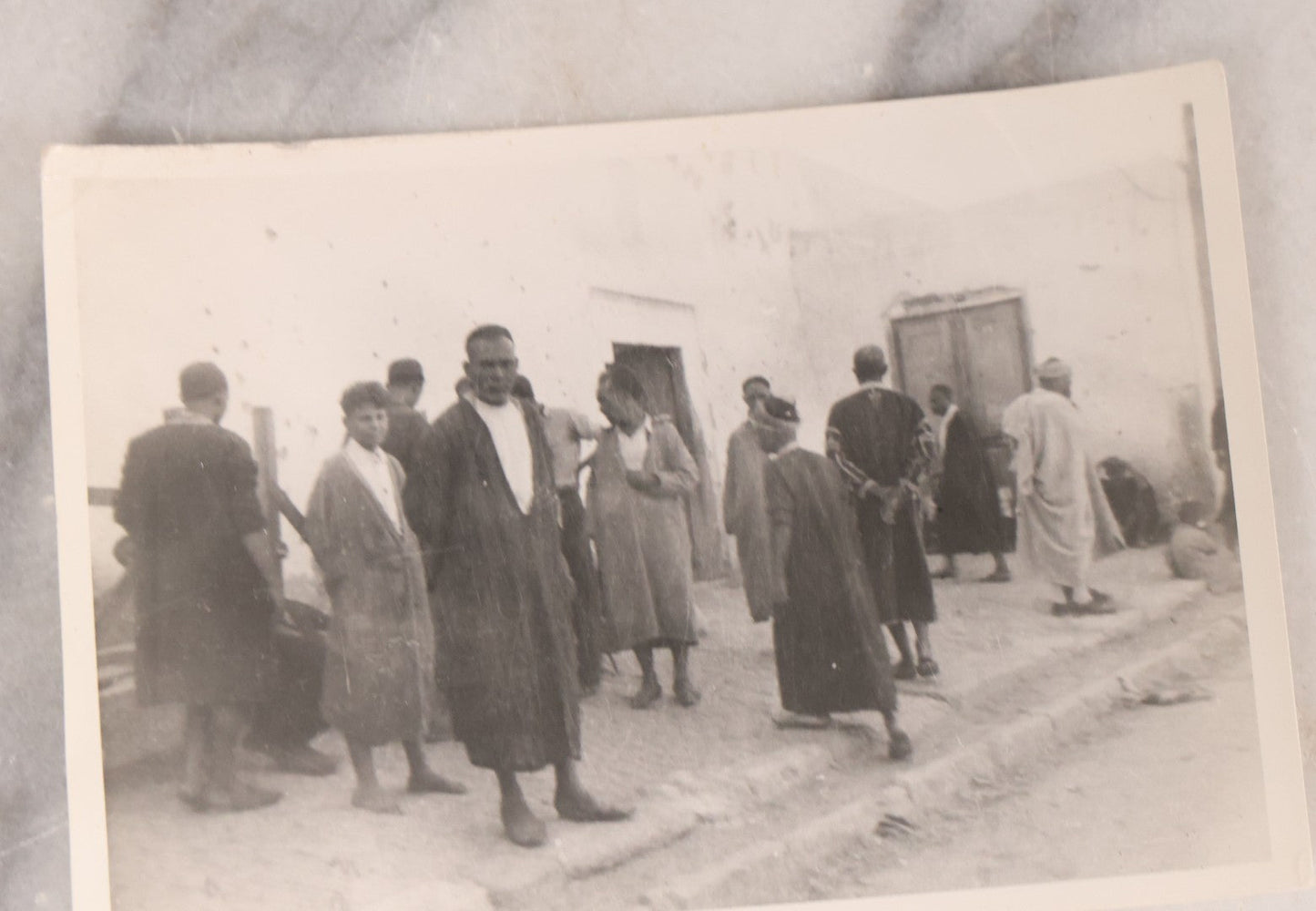 Lot 103 - Grouping Of Five Interesting Vintage Snapshot Photographs Including Middle Eastern Scenes, A Train Locomotive, And The Home Of Dr. Bruce Coloma