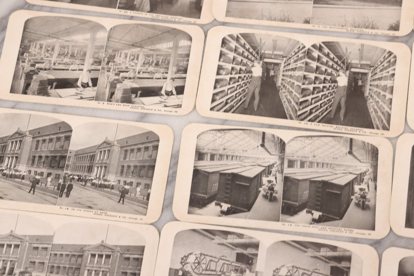 Lot 112 - Grouping Of 25 Antique Occupational Stereo View Cards Showing The Interior Operations Of Sears, Roebuck, & Co., Chicago, Illinois