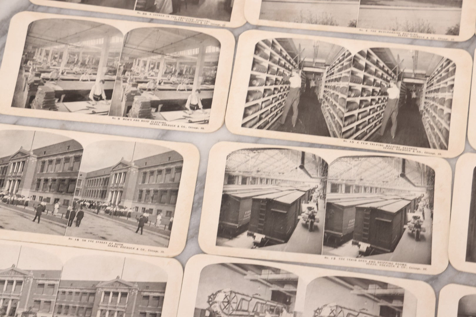 Lot 112 - Grouping Of 25 Antique Occupational Stereo View Cards Showing The Interior Operations Of Sears, Roebuck, & Co., Chicago, Illinois