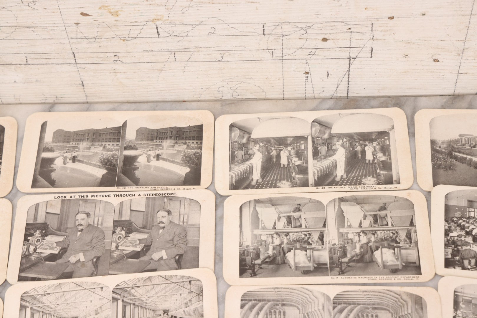 Lot 112 - Grouping Of 25 Antique Occupational Stereo View Cards Showing The Interior Operations Of Sears, Roebuck, & Co., Chicago, Illinois