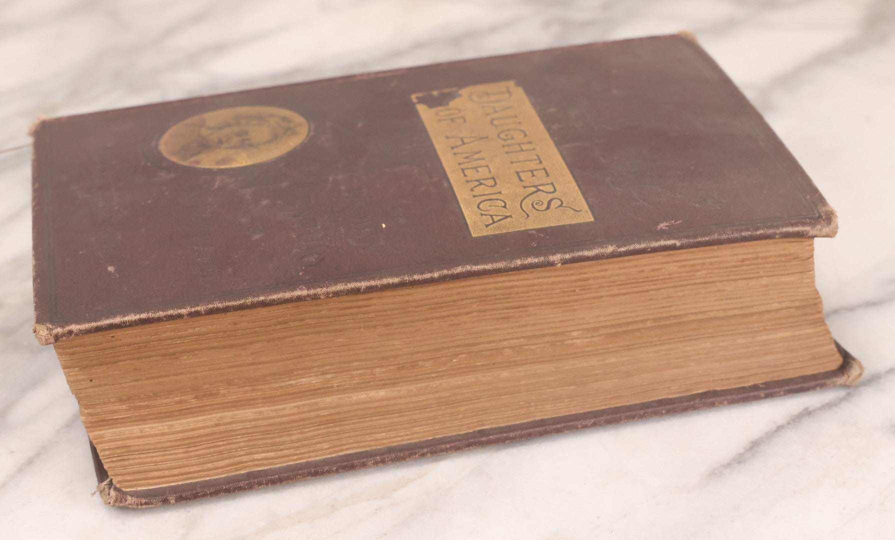 Lot 125 - "Daughters Of America; Or, Women Of The Century" Antique Illustrated Book By Phebe A. Hanaford With Many Pressed Flowers Inside, B.B. Russell, Publisher, Boston, 1883