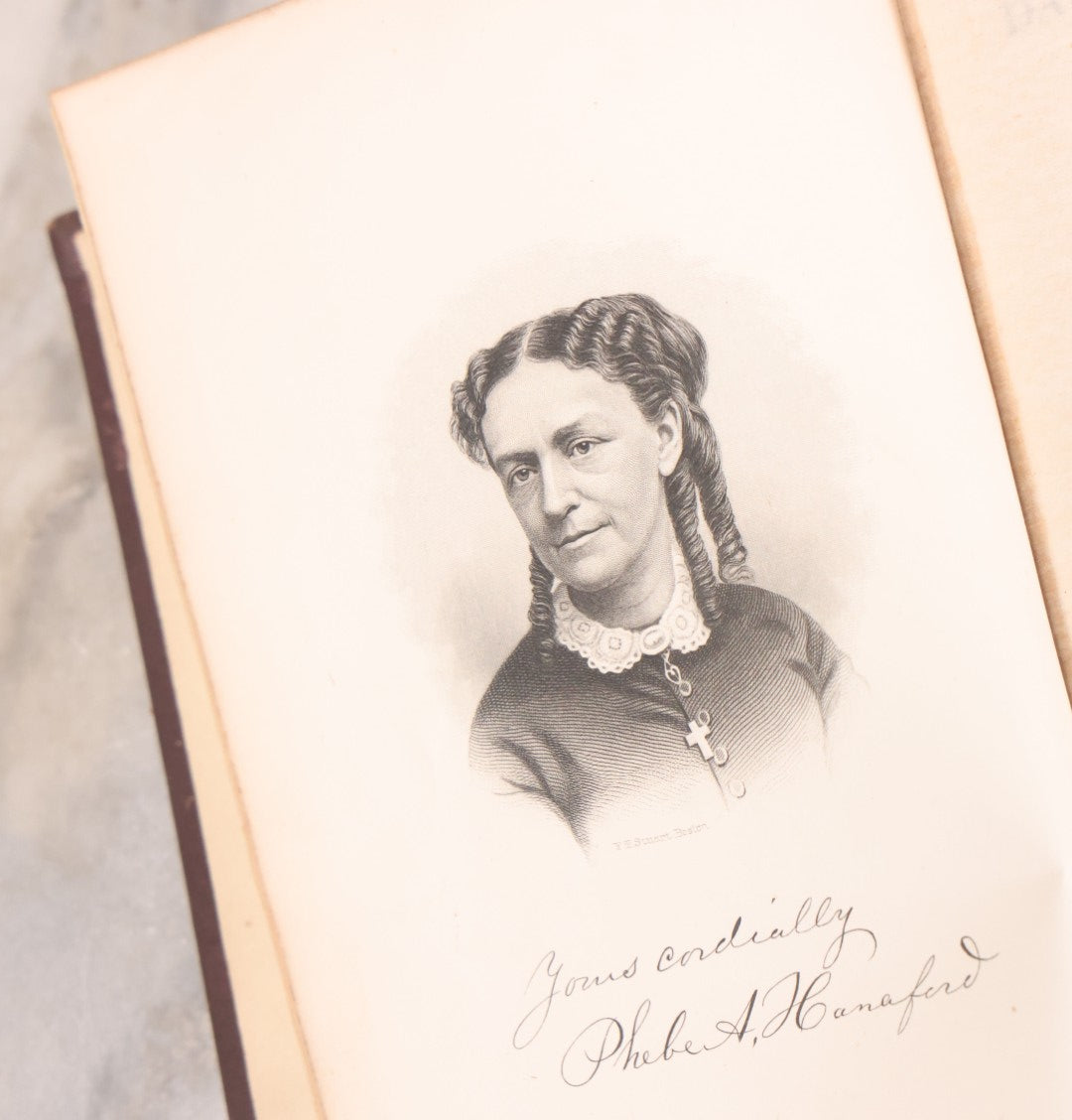 Lot 125 - "Daughters Of America; Or, Women Of The Century" Antique Illustrated Book By Phebe A. Hanaford With Many Pressed Flowers Inside, B.B. Russell, Publisher, Boston, 1883