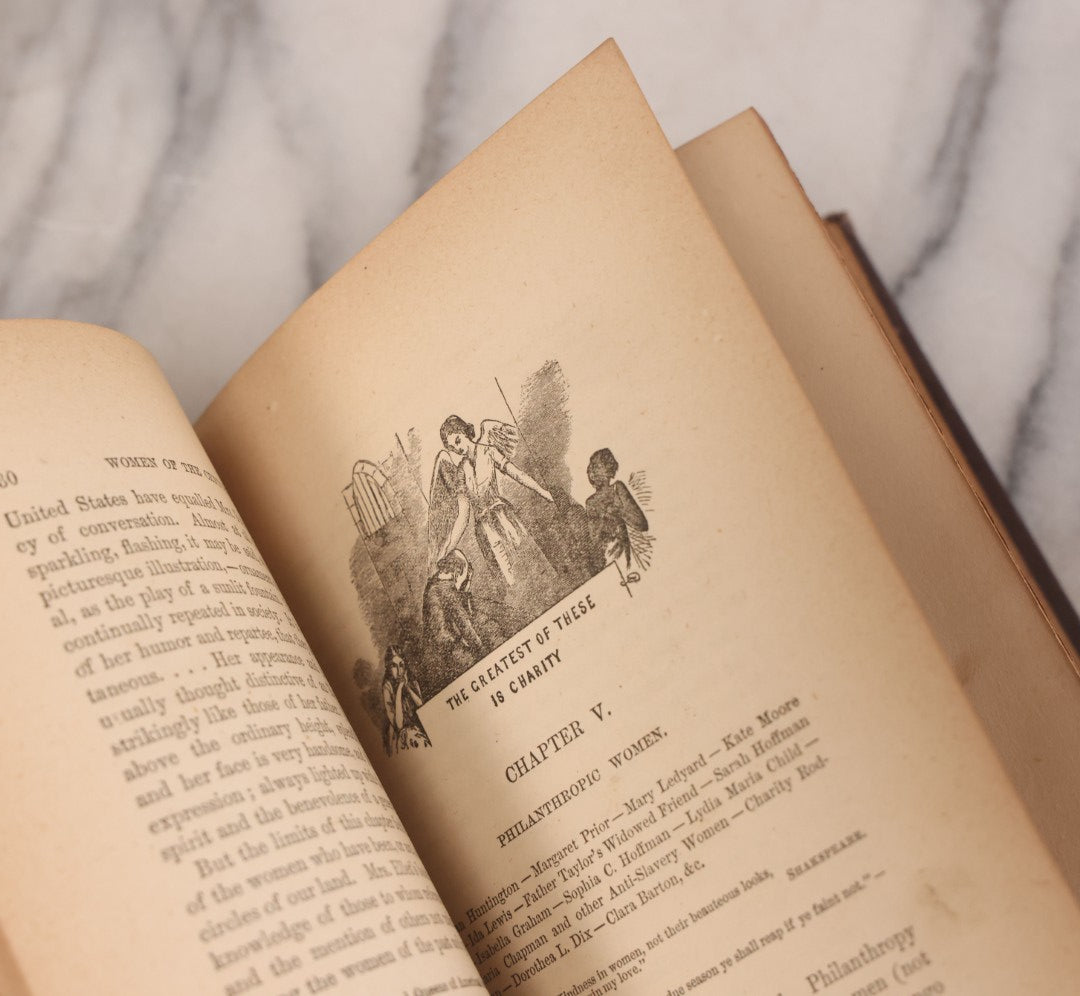 Lot 125 - "Daughters Of America; Or, Women Of The Century" Antique Illustrated Book By Phebe A. Hanaford With Many Pressed Flowers Inside, B.B. Russell, Publisher, Boston, 1883