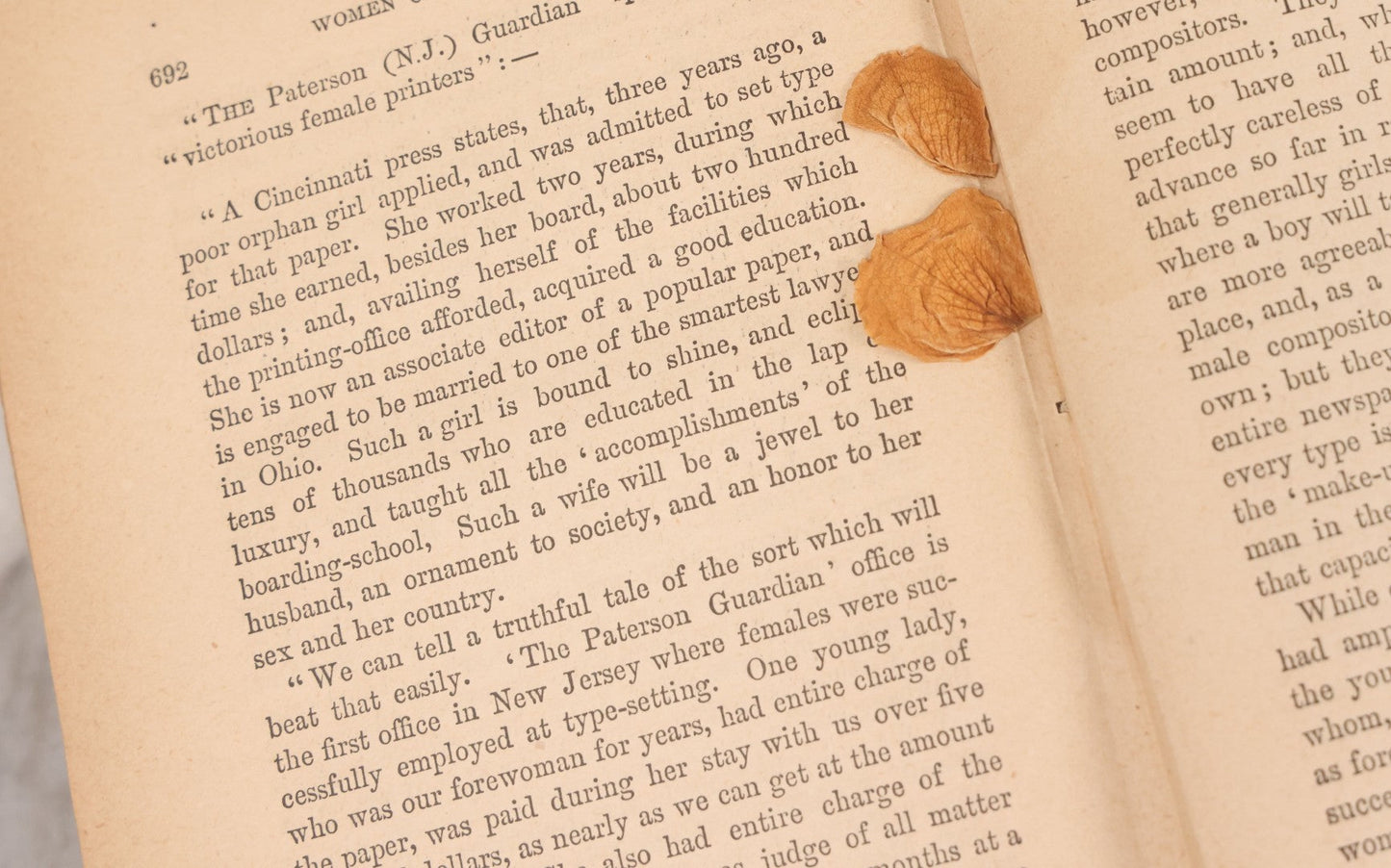 Lot 125 - "Daughters Of America; Or, Women Of The Century" Antique Illustrated Book By Phebe A. Hanaford With Many Pressed Flowers Inside, B.B. Russell, Publisher, Boston, 1883
