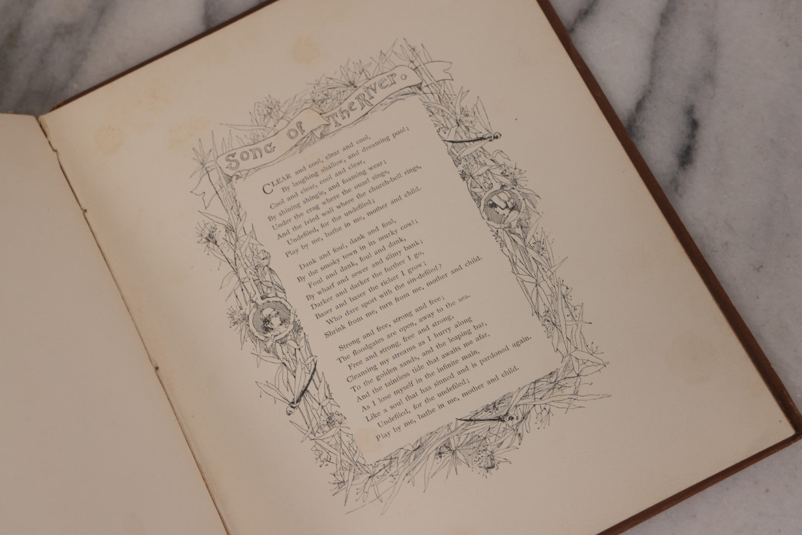 Lot 126 - "Song Of The River" Antique Illustrated Poetry Book By Charles Kingsley With Numerous Engraved Illustrations Supervised By George T. Andrew Estes And Lauriat, Publishers, Boston, 1887