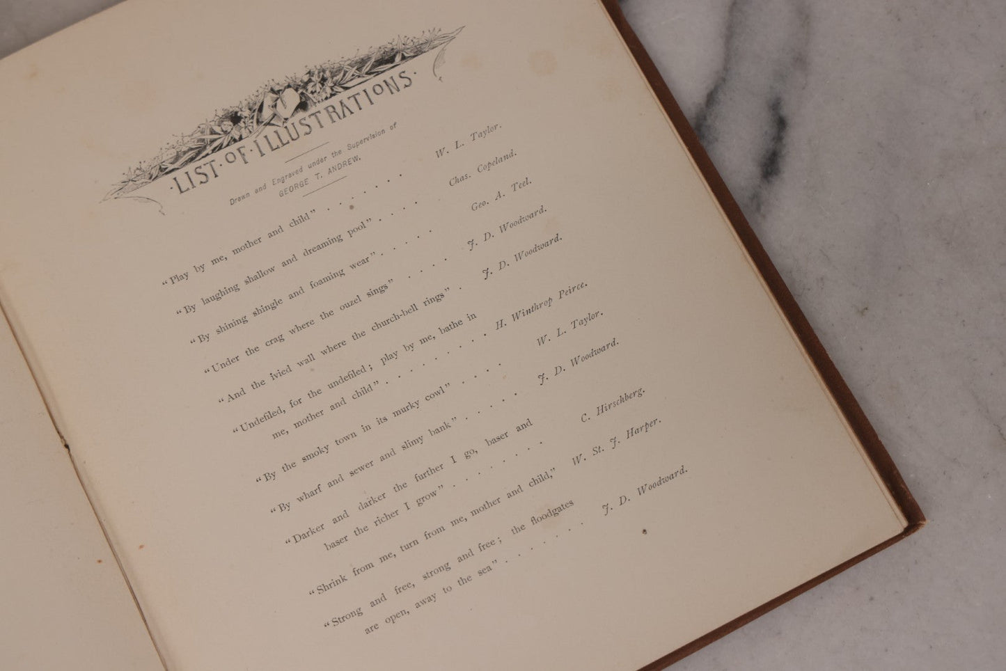 Lot 126 - "Song Of The River" Antique Illustrated Poetry Book By Charles Kingsley With Numerous Engraved Illustrations Supervised By George T. Andrew Estes And Lauriat, Publishers, Boston, 1887