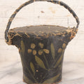 Lot 037 - Antique Painted Textile Doorstop Stuffed With Sawdust And Painted With White Flowers And Green Leaves, Note Splitting In Fabric, Some Sawdust Leaking