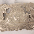 Lot 069 - Vintage Reproduction Lillie Langtry, "The Jersey Lily," British Socialite And Actress, Metal Belt Buckle, Made After The Original 1901 Tiffany Design, 3-1/4" x 2-1/4"