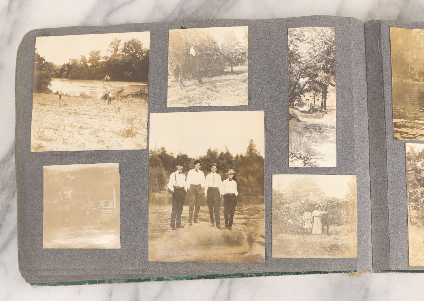 Lot 003 - Antique Snapshot Photo Album Belonging To Mary Eleanor Hill, Containing Photographs Taken In And Around "Brier Crest" In Villanova, Pennsylvania And "Eagle's Nest" In Grovetown, Georgia, With Over 300 Photographs, Including Women In Catacombs