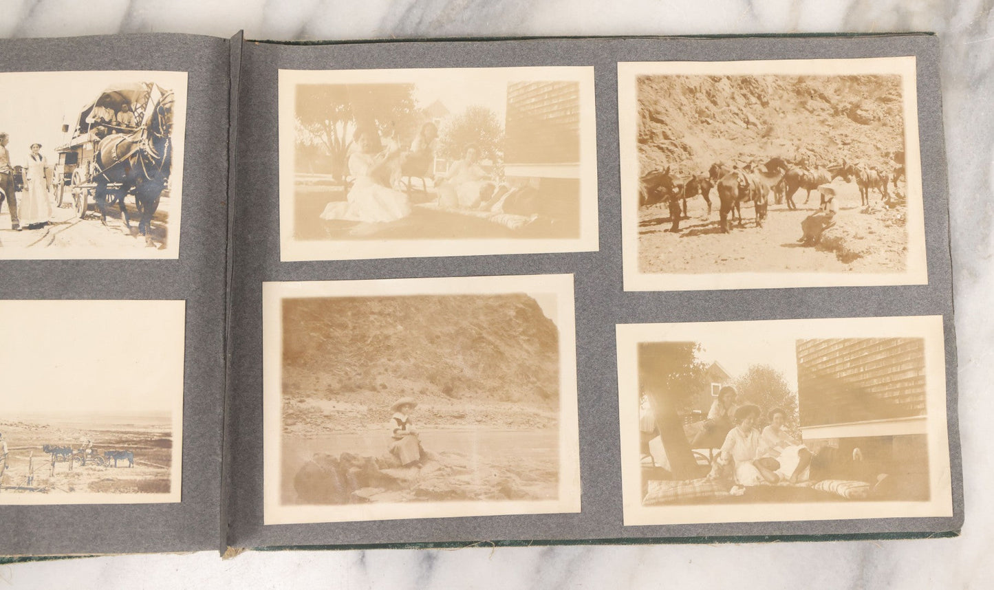 Lot 003 - Antique Snapshot Photo Album Belonging To Mary Eleanor Hill, Containing Photographs Taken In And Around "Brier Crest" In Villanova, Pennsylvania And "Eagle's Nest" In Grovetown, Georgia, With Over 300 Photographs, Including Women In Catacombs